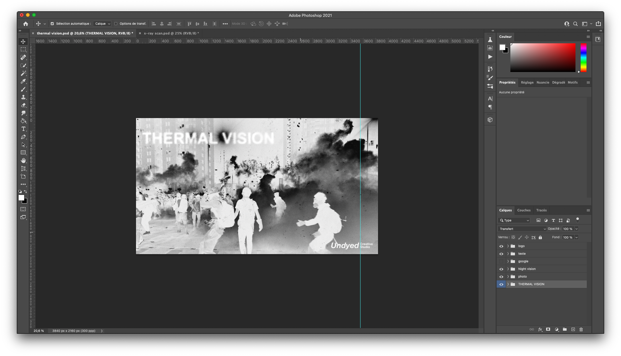 thermal vision action photoshop Undyed creative studio