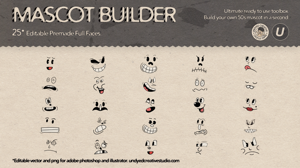 Mascot Builder - Retro cartoon character toolbox